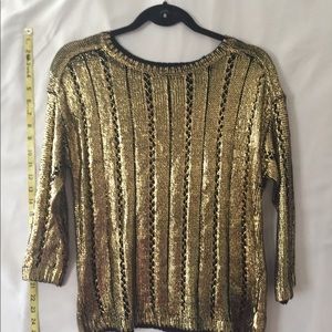 Ellen Tracy - Metallic Gold Sweater
